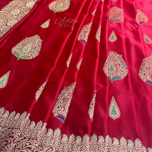 Load image into Gallery viewer, Pure Banarasi Satin Silk Saree