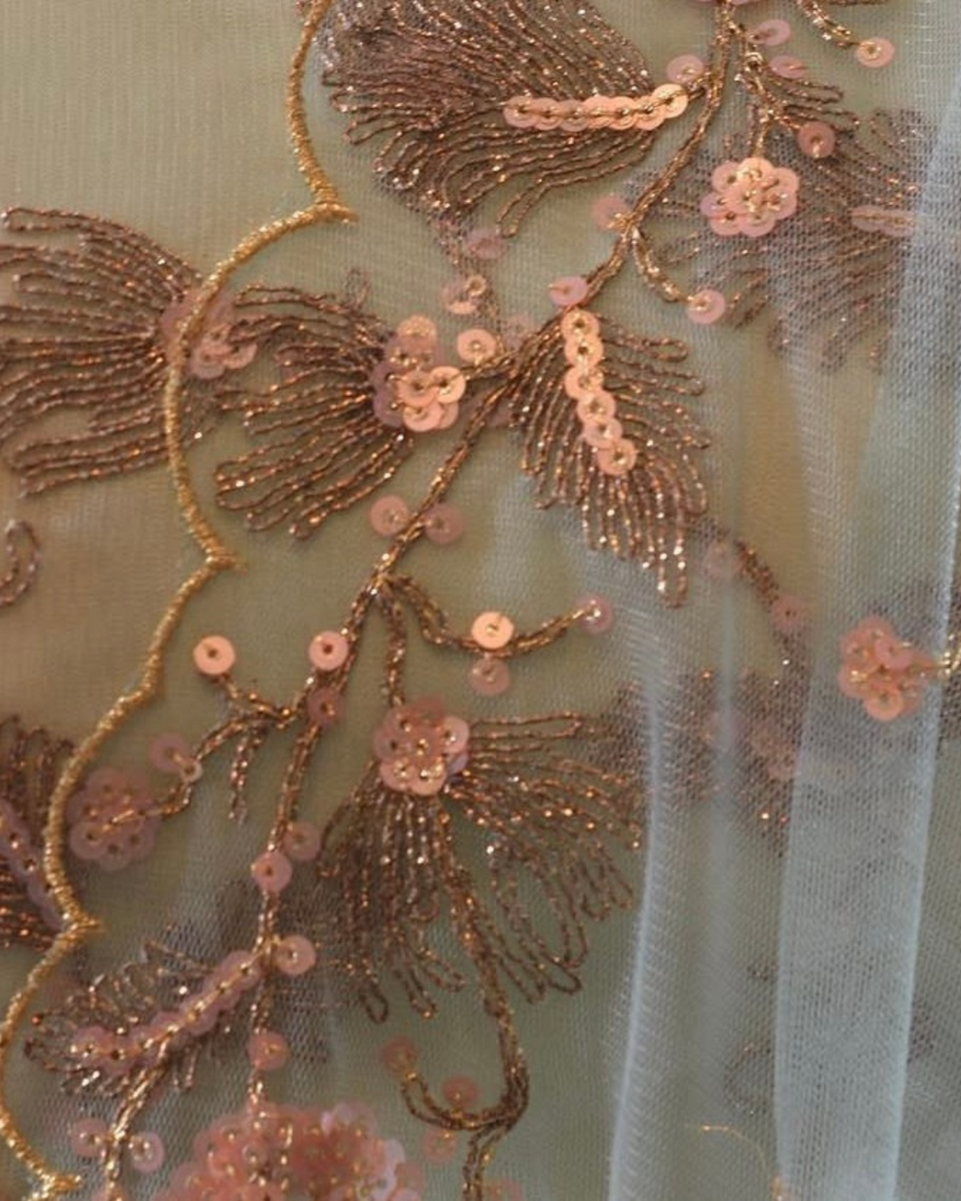 Sage Green Embroidered Lengha