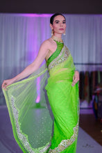 Load image into Gallery viewer, Green Diamantee Net Saree
