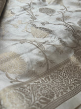 Load image into Gallery viewer, White Banarasi Silk Saree
