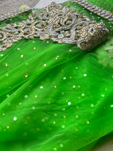 Load image into Gallery viewer, Green Diamantee Net Saree
