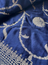 Load image into Gallery viewer, Navy Jal Dhari Crepe Silk
